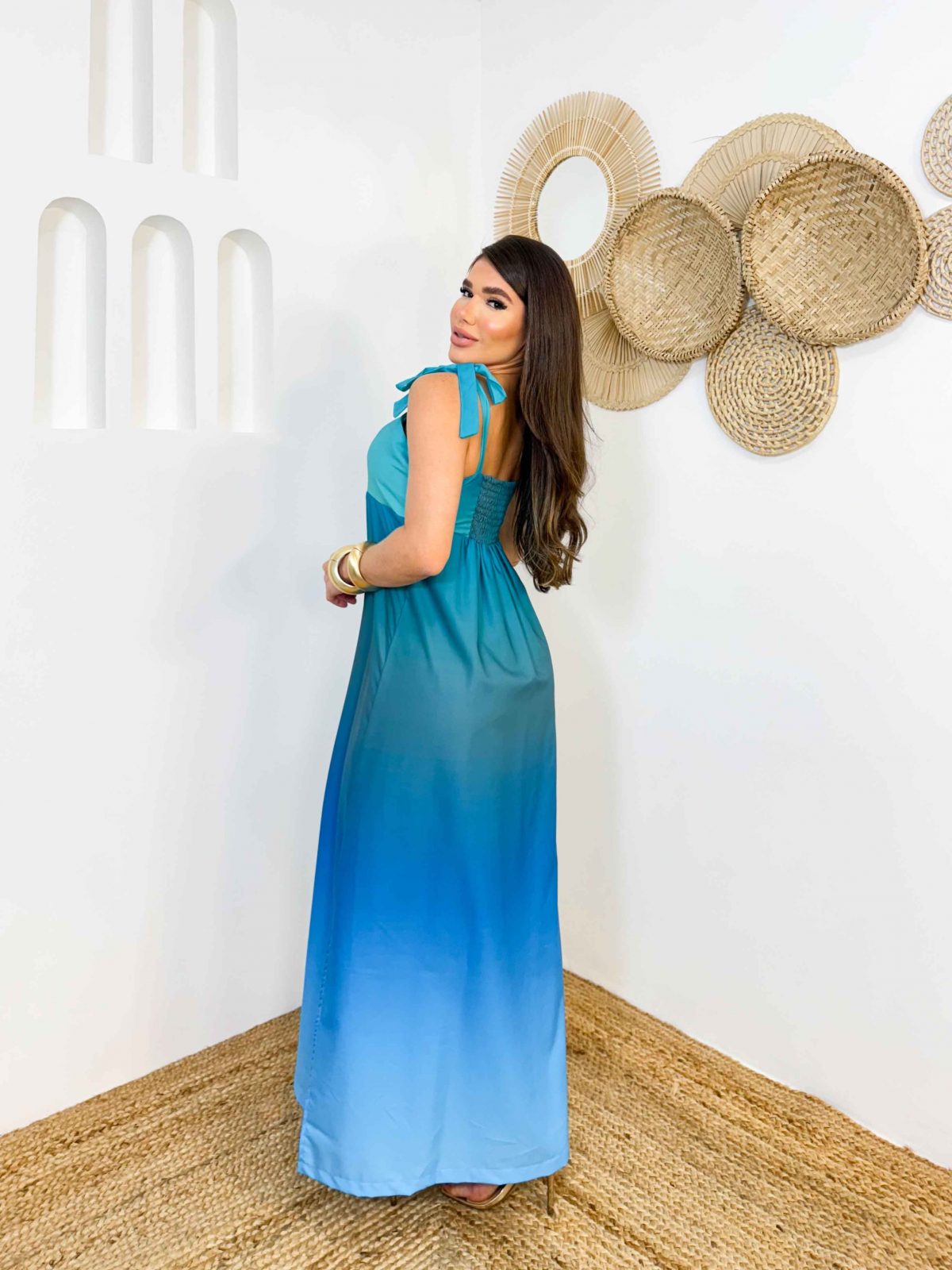 Vestido de amarrar no ombro Degradê - Imagem 3