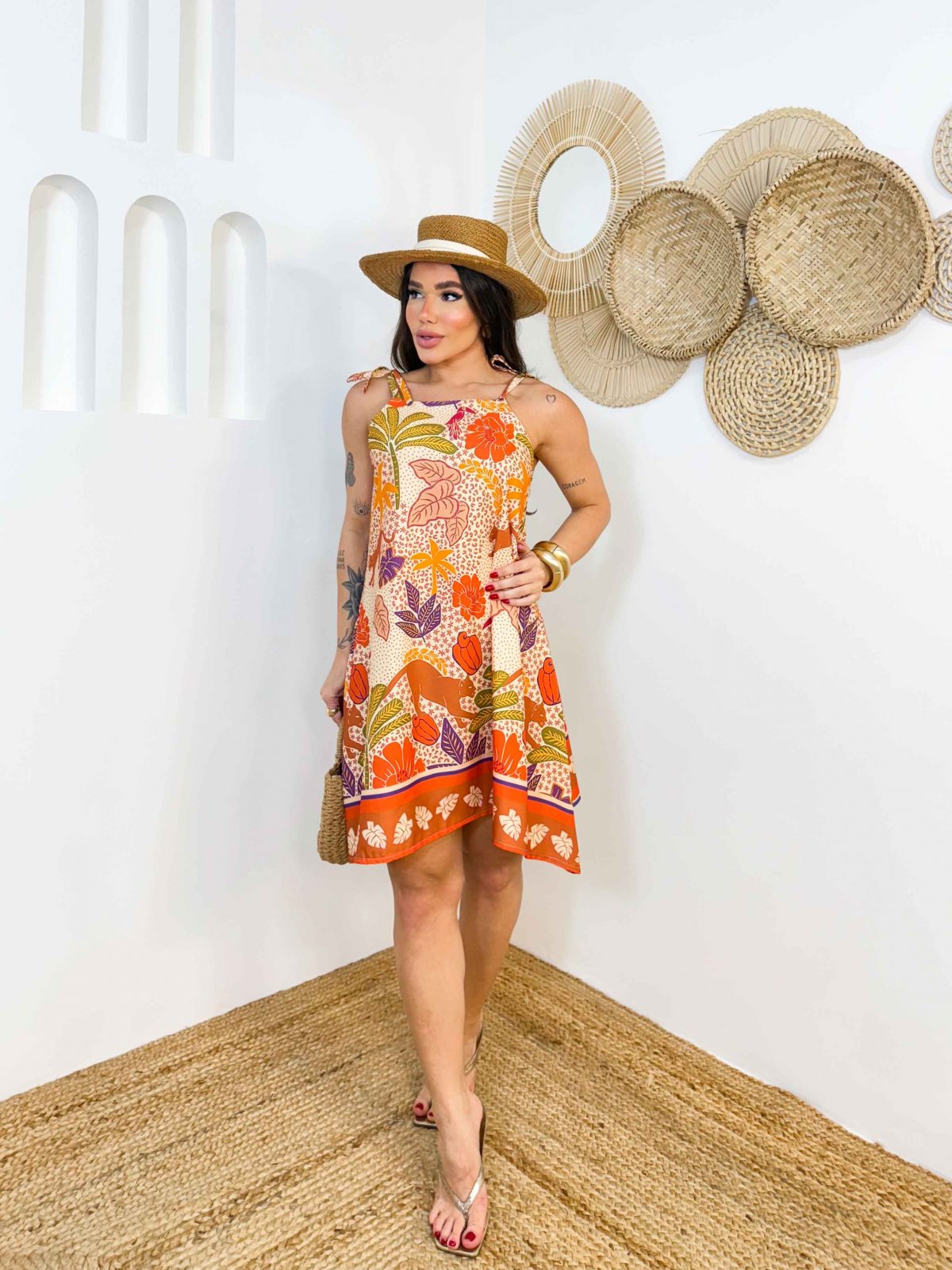 Vestido em duna de amarrar no ombro Calor da Estação - Imagem 3