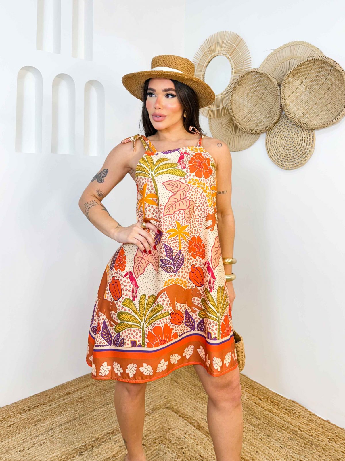 Vestido em duna de amarrar no ombro Calor da Estação - Imagem 2