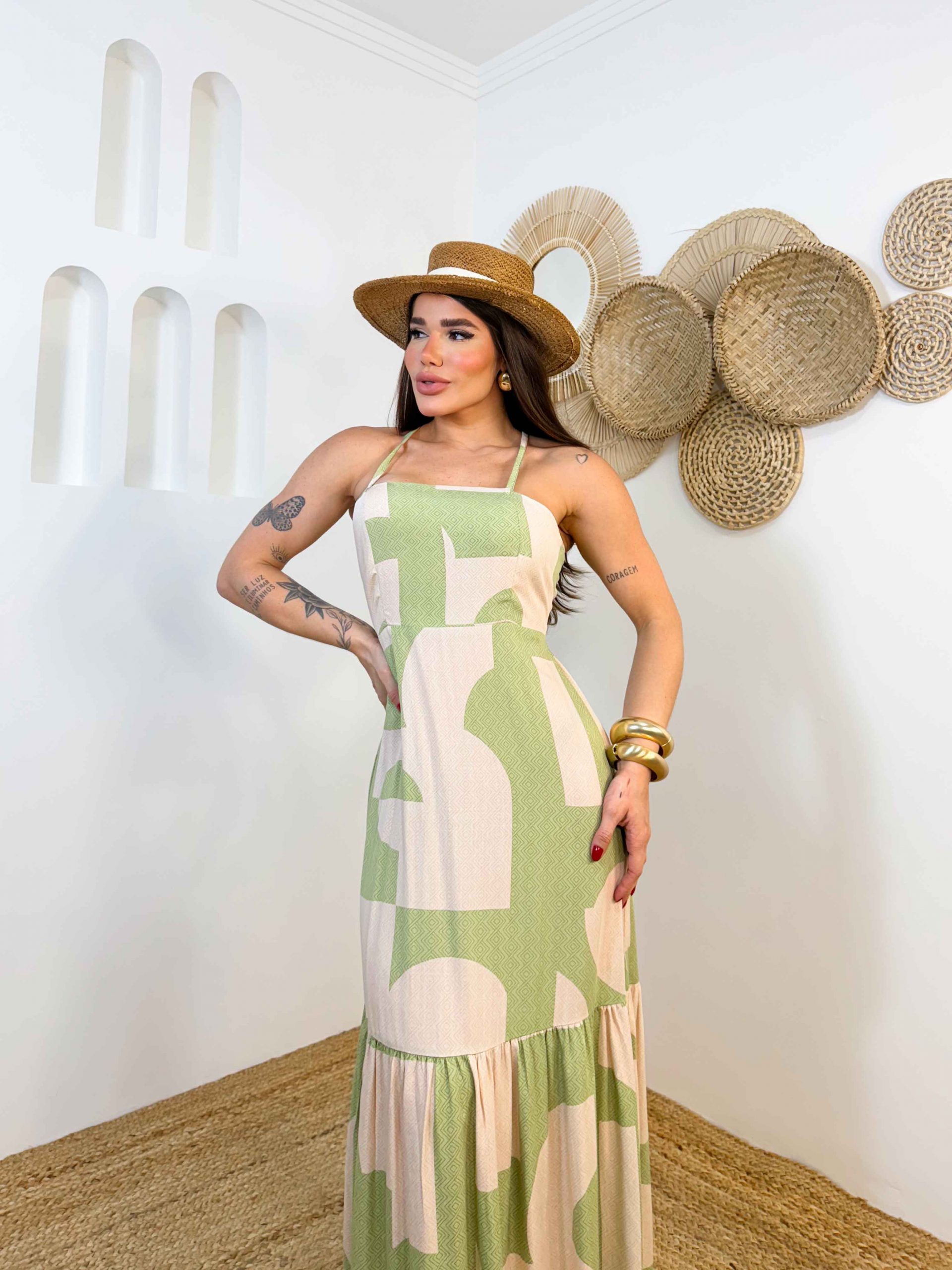 Vestido de amarrar atrás Solar