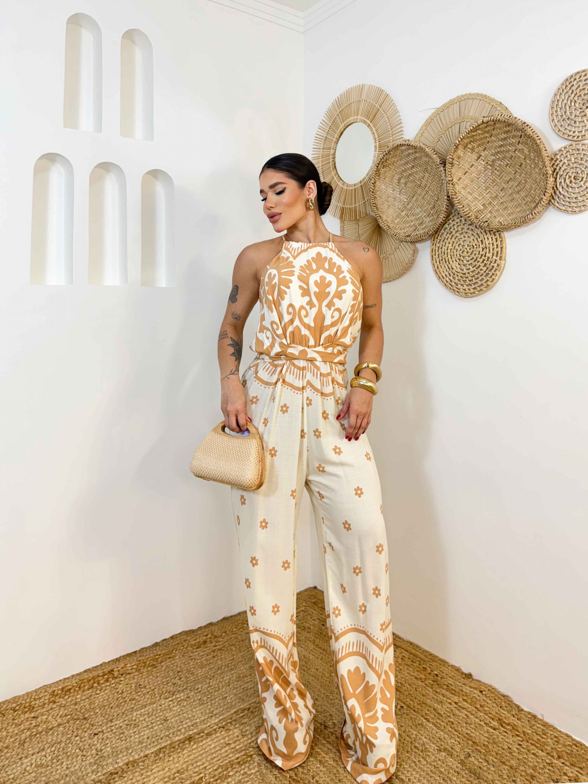 Macacão com elástico na cintura Relax