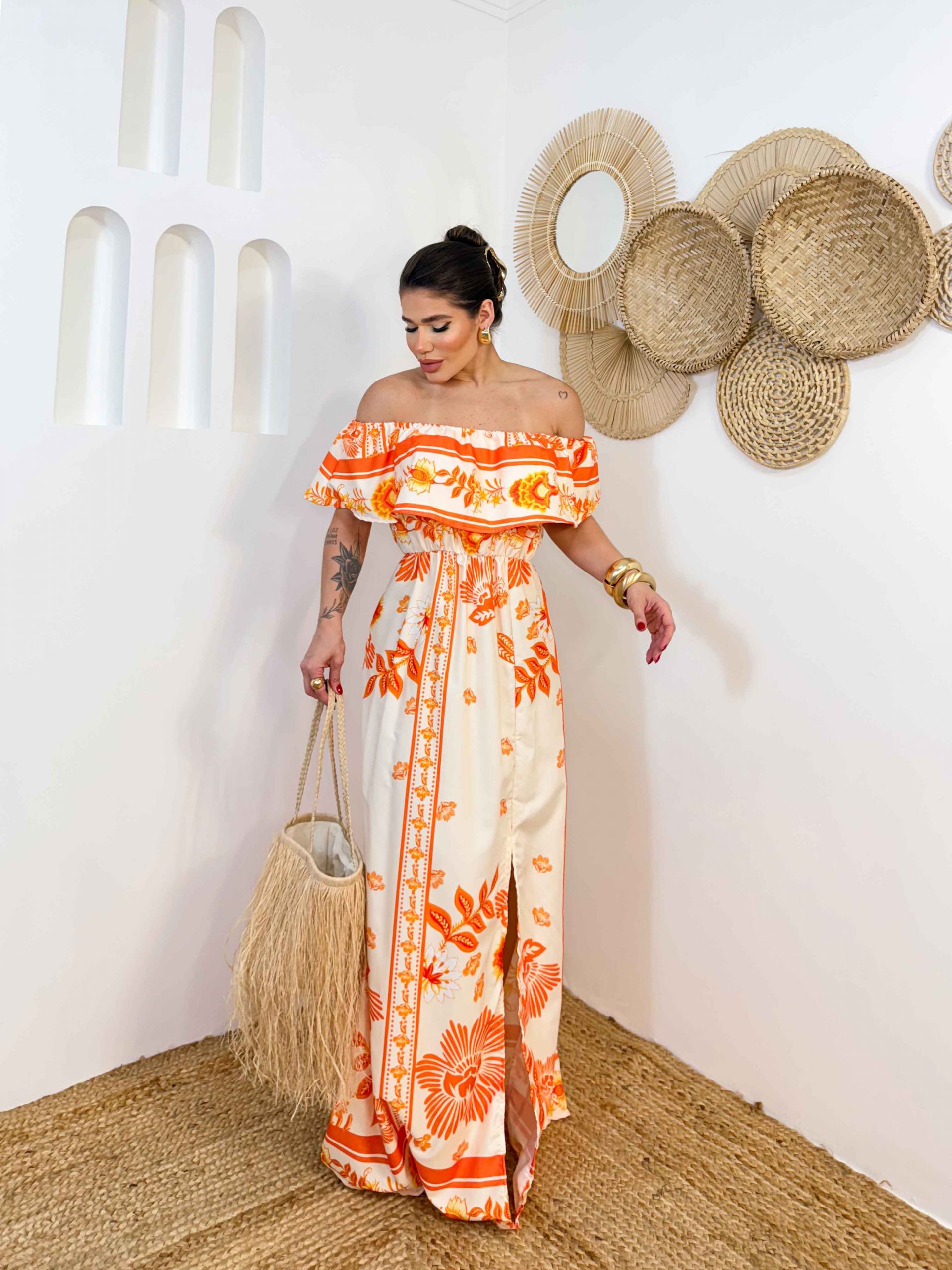 Vestido tomara que caia com babado Caliente