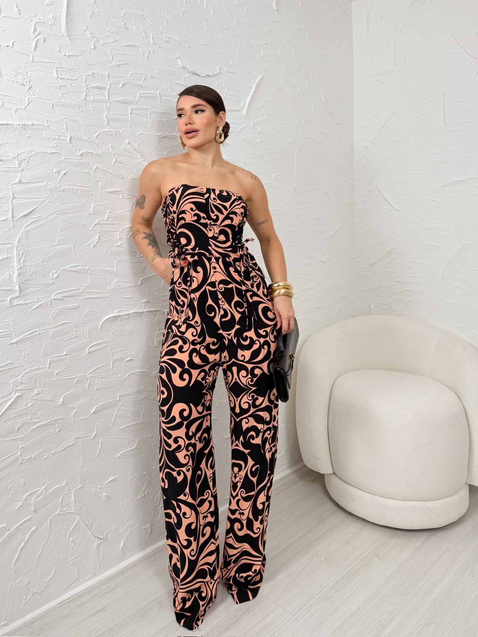 Macacão trançado no busto Jardim Noturno